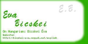 eva bicskei business card
